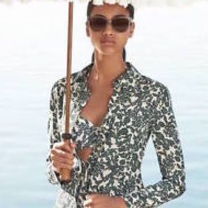 Tory Burch Bridgette shirt dress in vine issy